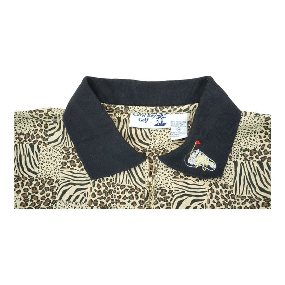 CORAL BAY GOLF POLO SHIRT WOMEN'S 1/4 Zip‎ Medium Animal Print - Picture 4 of 4